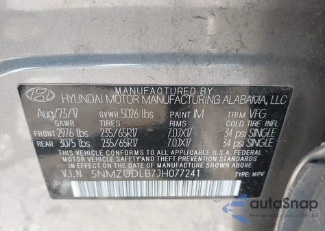 2018 Hyundai Santa Fe Sport 2.4L from USA, damaged, VIN 5NMZUDLB7JH077241